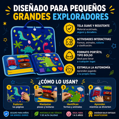🧸 Libro Sensorial Montessori: Aprendizaje Divertido y Cero Pantallas