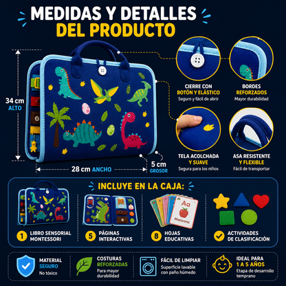 🧸 Libro Sensorial Montessori: Aprendizaje Divertido y Cero Pantallas